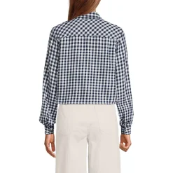 Women's Cropped Flannel Shirt