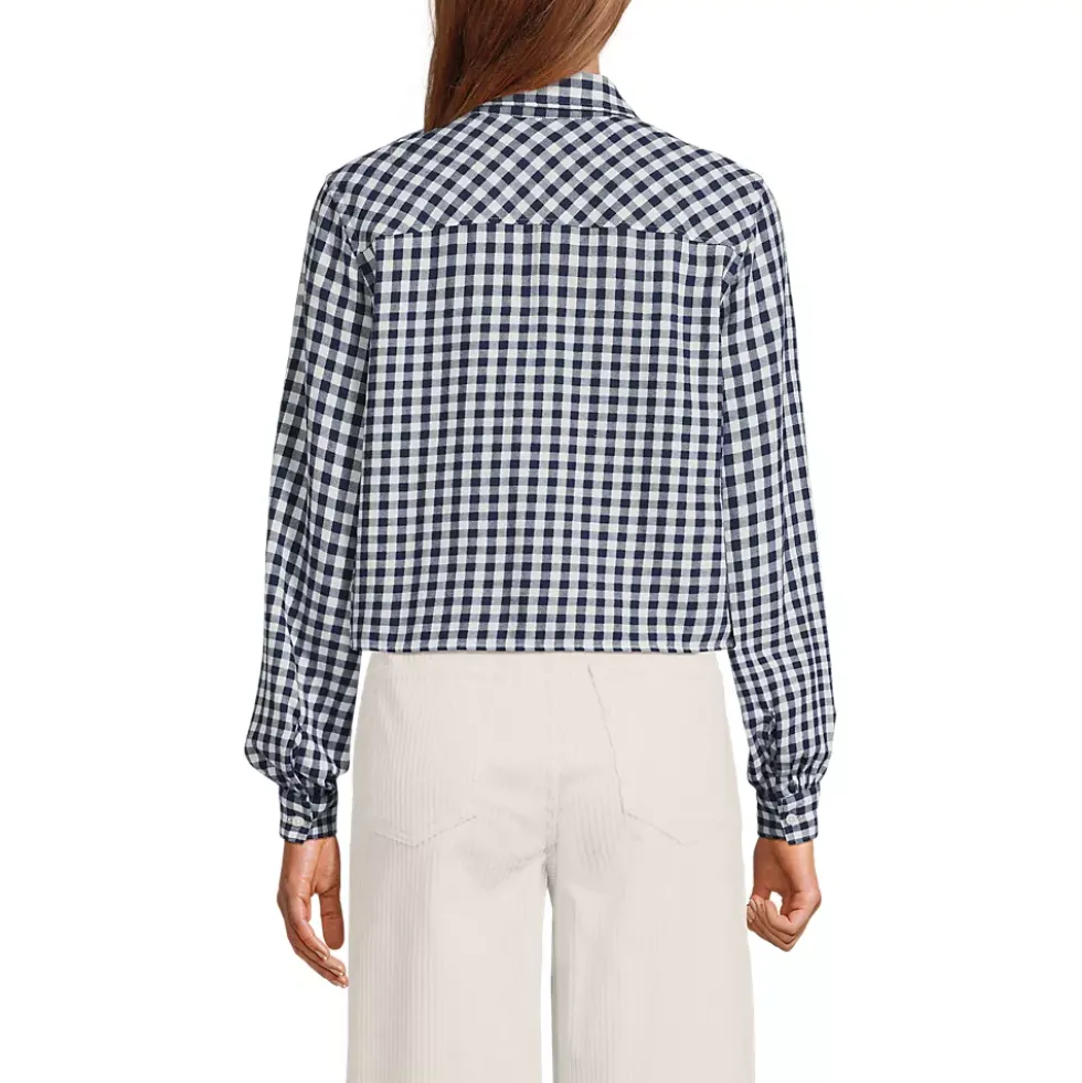 Women's Cropped Flannel Shirt