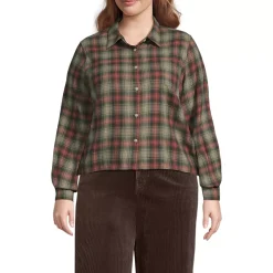 Women's Cropped Flannel Shirt