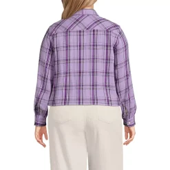Women's Cropped Flannel Shirt