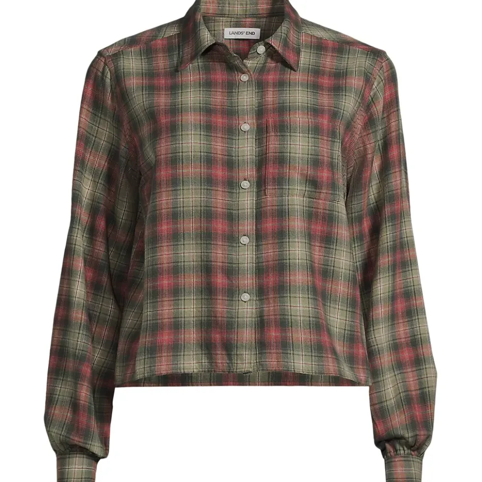 Women's Cropped Flannel Shirt