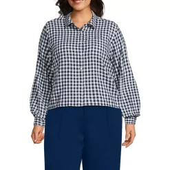 Women's Cropped Flannel Shirt