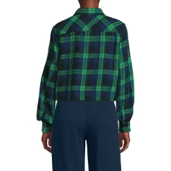 Women's Cropped Flannel Shirt