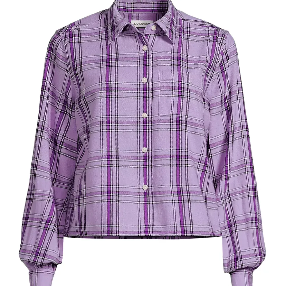 Women's Cropped Flannel Shirt