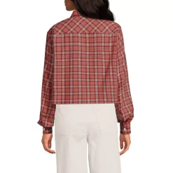 Women's Cropped Flannel Shirt