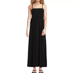 Women's Cupro Bandeau Maxi Dress with Removable Straps