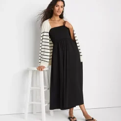 Women's Cupro Bandeau Maxi Dress with Removable Straps