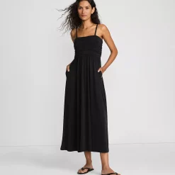 Women's Cupro Bandeau Maxi Dress with Removable Straps