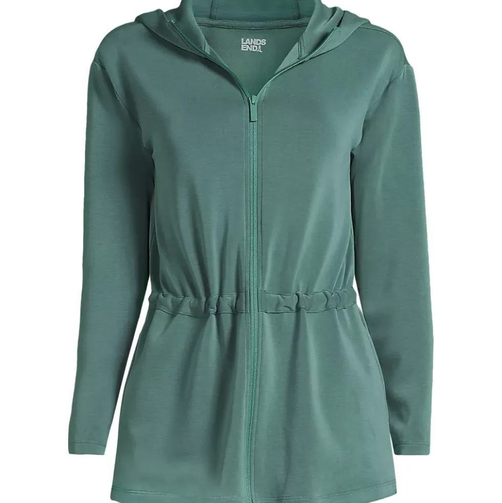 Women's Cupro Long Sleeve Full Zip Tunic Hoodie