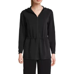 Women's Cupro Long Sleeve Full Zip Tunic Hoodie