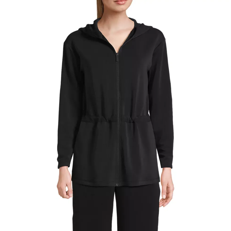 Women's Cupro Long Sleeve Full Zip Tunic Hoodie