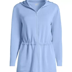 Women's Cupro Long Sleeve Full Zip Tunic Hoodie