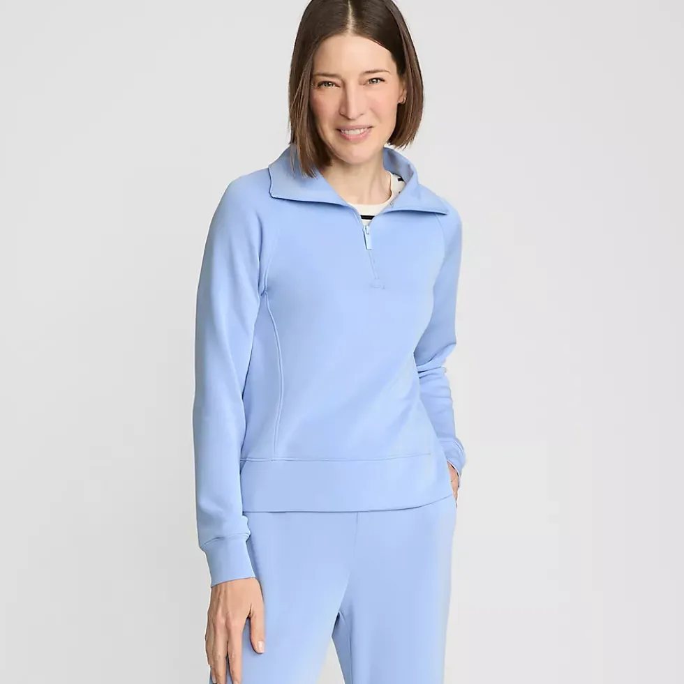 Women's Cupro Long Sleeve Half Zip Pullover