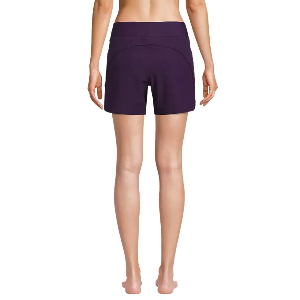 Women's Curvy Fit 5" Quick Dry Board Shorts Swim Shorts with Panty