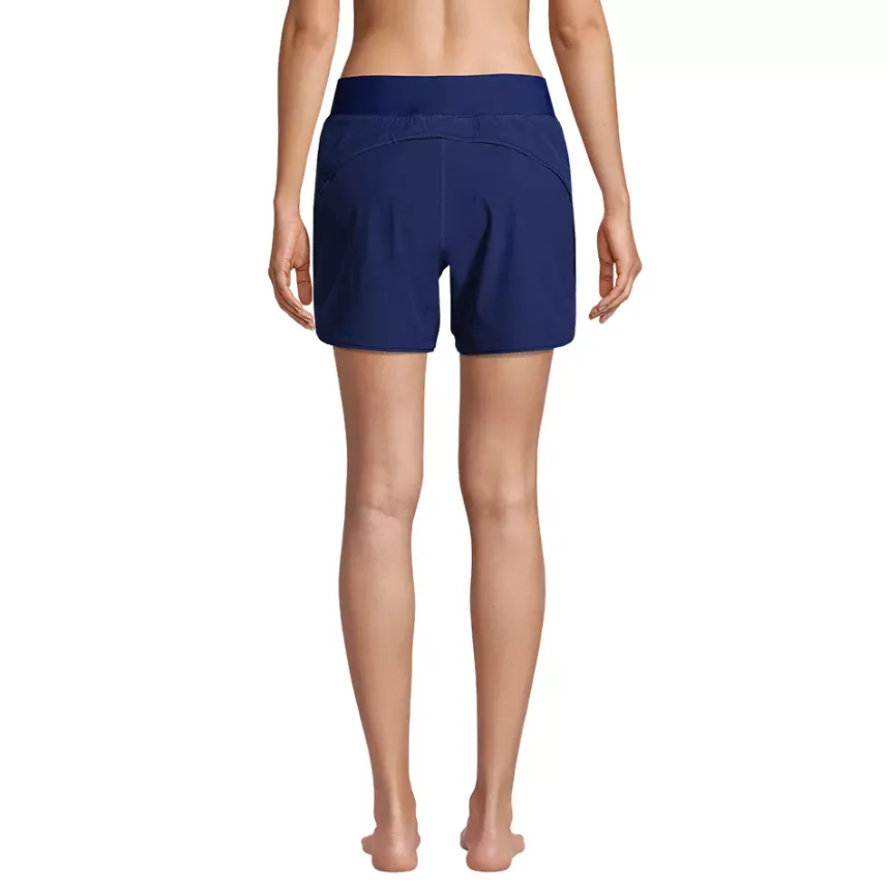 Women's Curvy Fit 5" Quick Dry Board Shorts Swim Shorts with Panty
