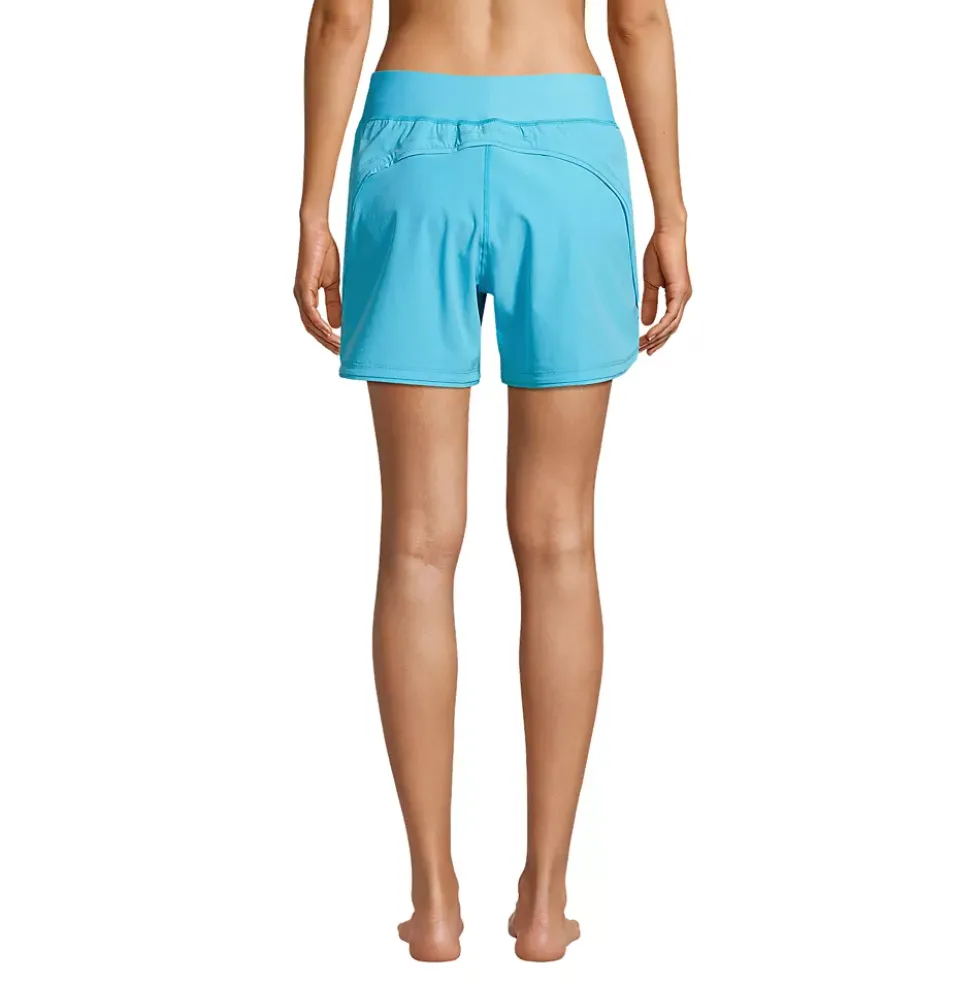 Women's Curvy Fit 5" Quick Dry Board Shorts Swim Shorts with Panty
