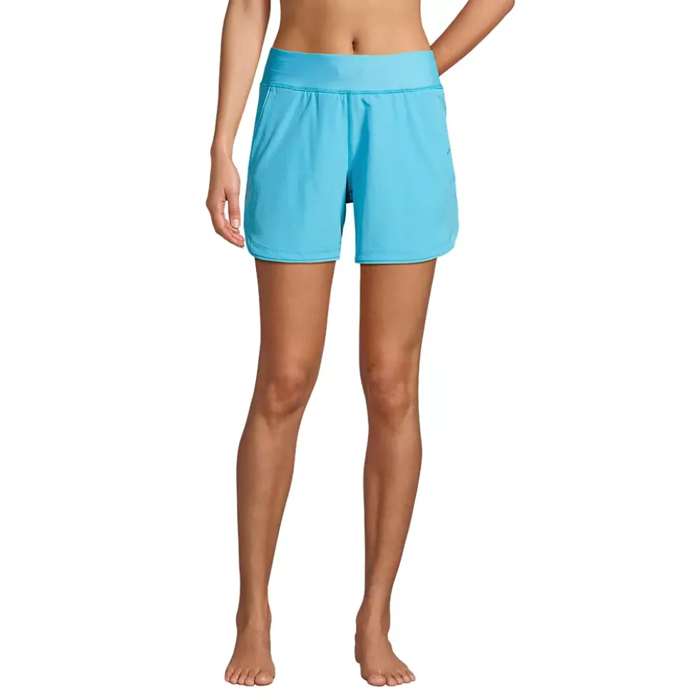 Women's Curvy Fit 5" Quick Dry Board Shorts Swim Shorts with Panty