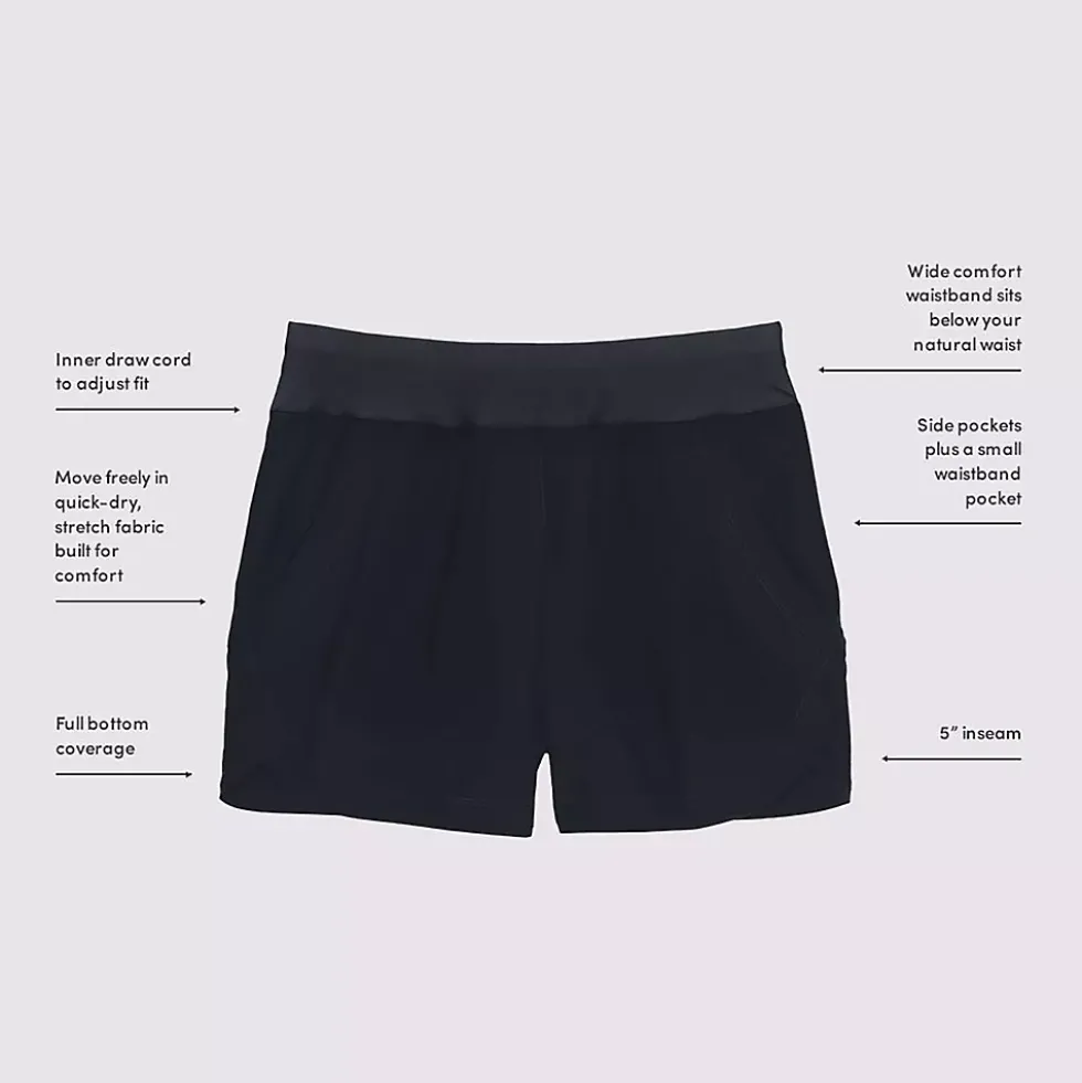 Women's Curvy Fit 5" Quick Dry Board Shorts Swim Shorts with Panty