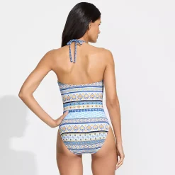 Women's Cut Out Multiway Halter High Leg One Piece Swimsuit