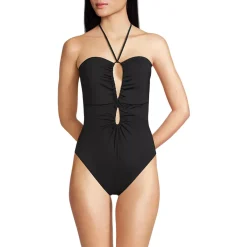 Women's Cut Out Multiway Halter High Leg One Piece Swimsuit