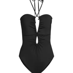 Women's Cut Out Multiway Halter High Leg One Piece Swimsuit