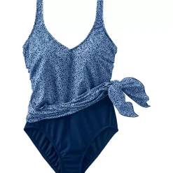 Women's D-Cup SlenderSuit Fauxkini Low Leg One Piece Swimsuit Print