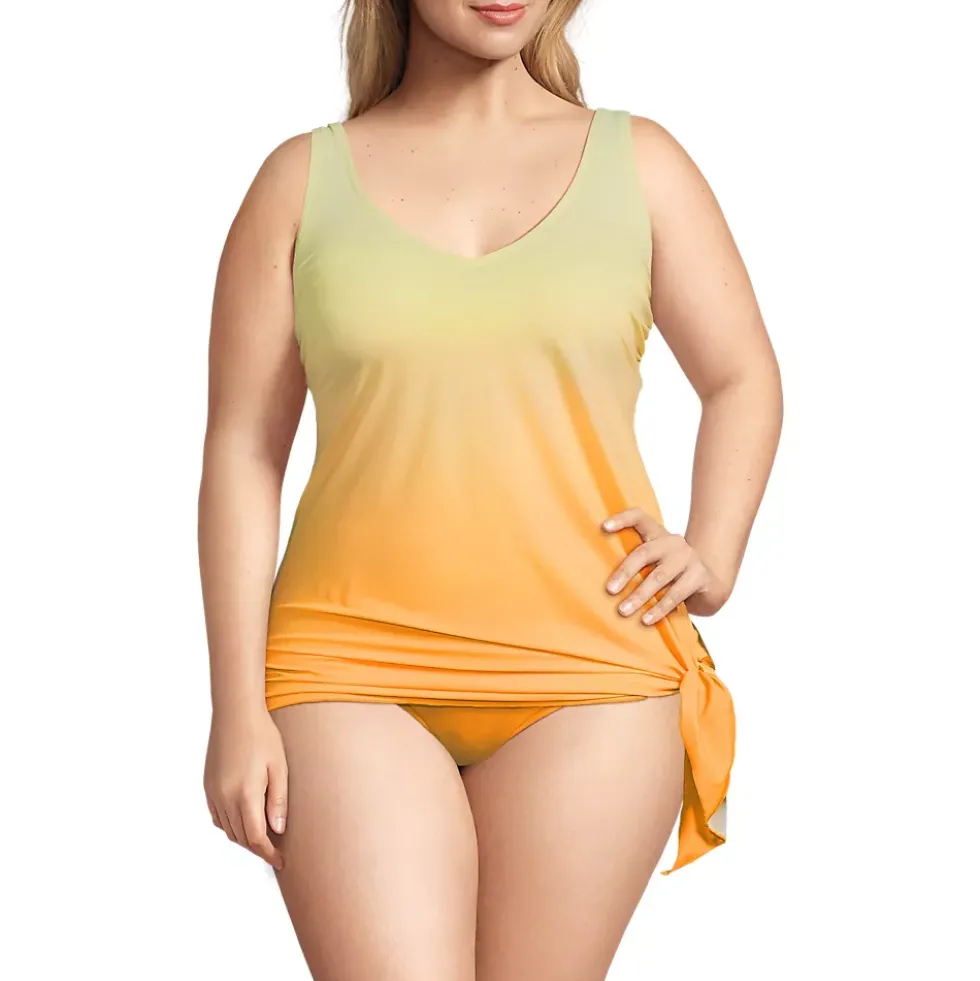 Women's D-Cup SlenderSuit Fauxkini Low Leg One Piece Swimsuit Print