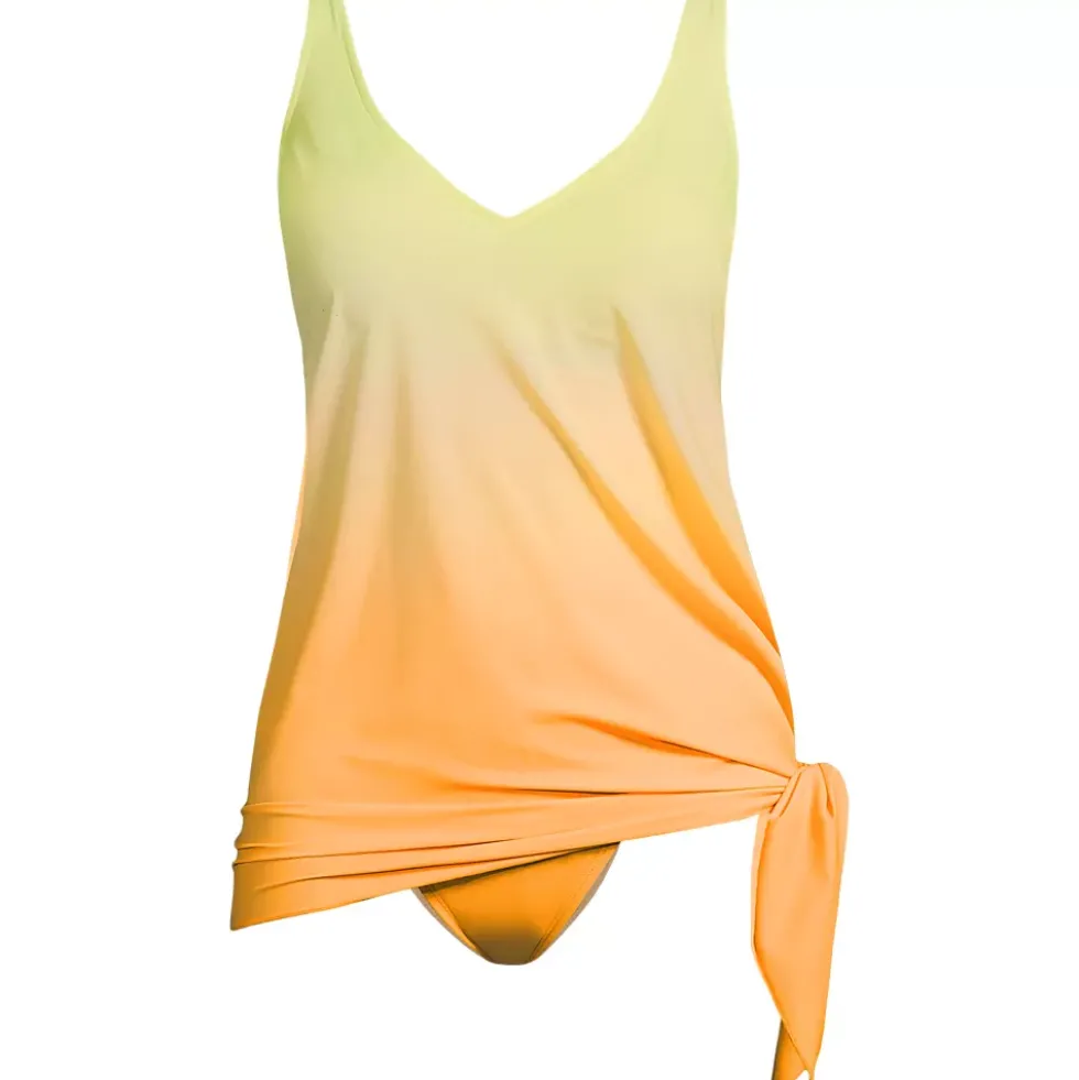 Women's D-Cup SlenderSuit Fauxkini Low Leg One Piece Swimsuit Print