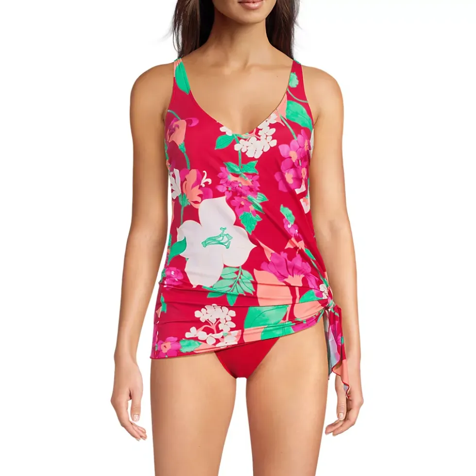 Women's D-Cup SlenderSuit Fauxkini Low Leg One Piece Swimsuit Print
