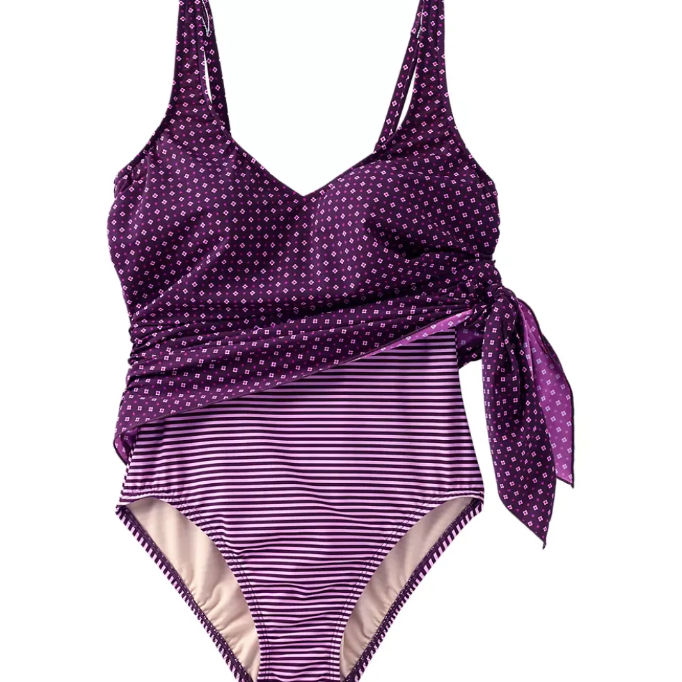 Women's D-Cup SlenderSuit Fauxkini Low Leg One Piece Swimsuit Print