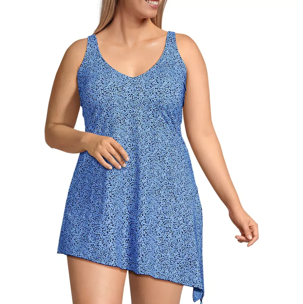 Women's D-Cup SlenderSuit Fauxkini Low Leg One Piece Swimsuit Print