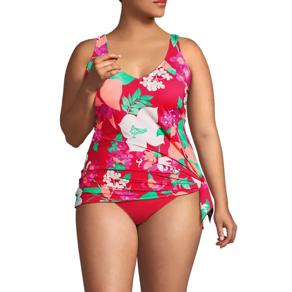Women's D-Cup SlenderSuit Fauxkini Low Leg One Piece Swimsuit Print