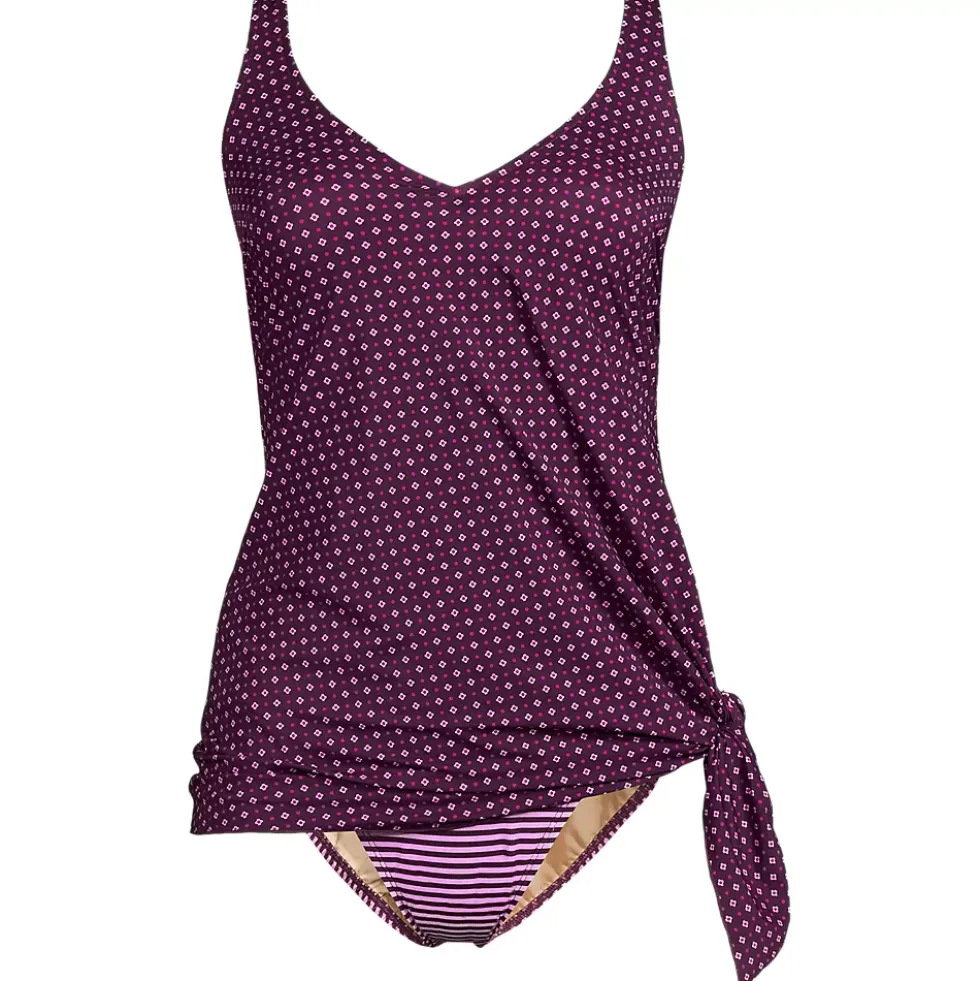 Women's D-Cup SlenderSuit Fauxkini Low Leg One Piece Swimsuit Print