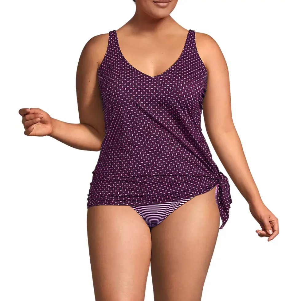 Women's D-Cup SlenderSuit Fauxkini Low Leg One Piece Swimsuit Print