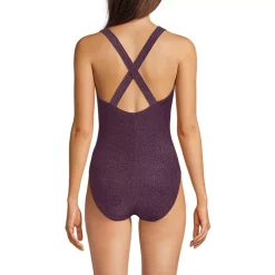 Women's D-Cup Tugless Shine X-Back One Piece Swimsuit