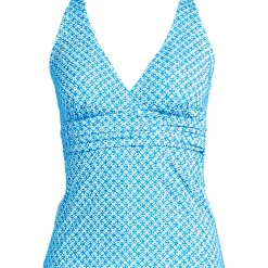 Women's D-Cup V-Neck Plunge X Back Tankini Top
