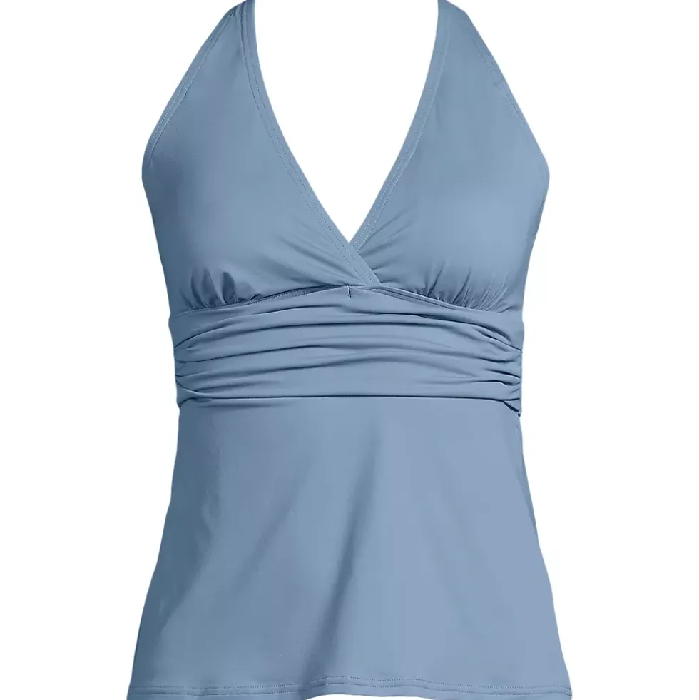 Women's D-Cup V-Neck Plunge X Back Tankini Top