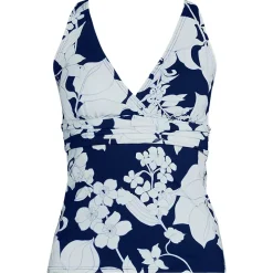 Women's D-Cup V-Neck Plunge X Back Tankini Top