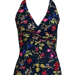 Women's D-Cup V-Neck Plunge X Back Tankini Top