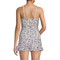 Women's D-Cup V-Neck Plunge X Back Tankini Top
