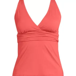 Women's D-Cup V-Neck Plunge X Back Tankini Top