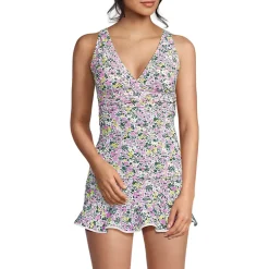 Women's D-Cup V-Neck Plunge X Back Tankini Top