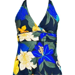 Women's D-Cup V-Neck Plunge X Back Tankini Top