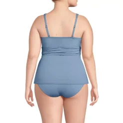 Women's D-Cup V-Neck Plunge X Back Tankini Top