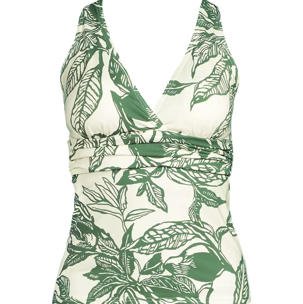 Women's D-Cup V-Neck Plunge X Back Tankini Top