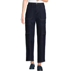 Women's Denim High Rise Utility Cargo Ankle Jeans