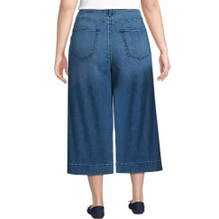 Women's Denim Mid Rise Wide Leg Culotte Jeans