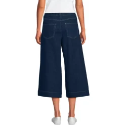 Women's Denim Mid Rise Wide Leg Culotte Jeans