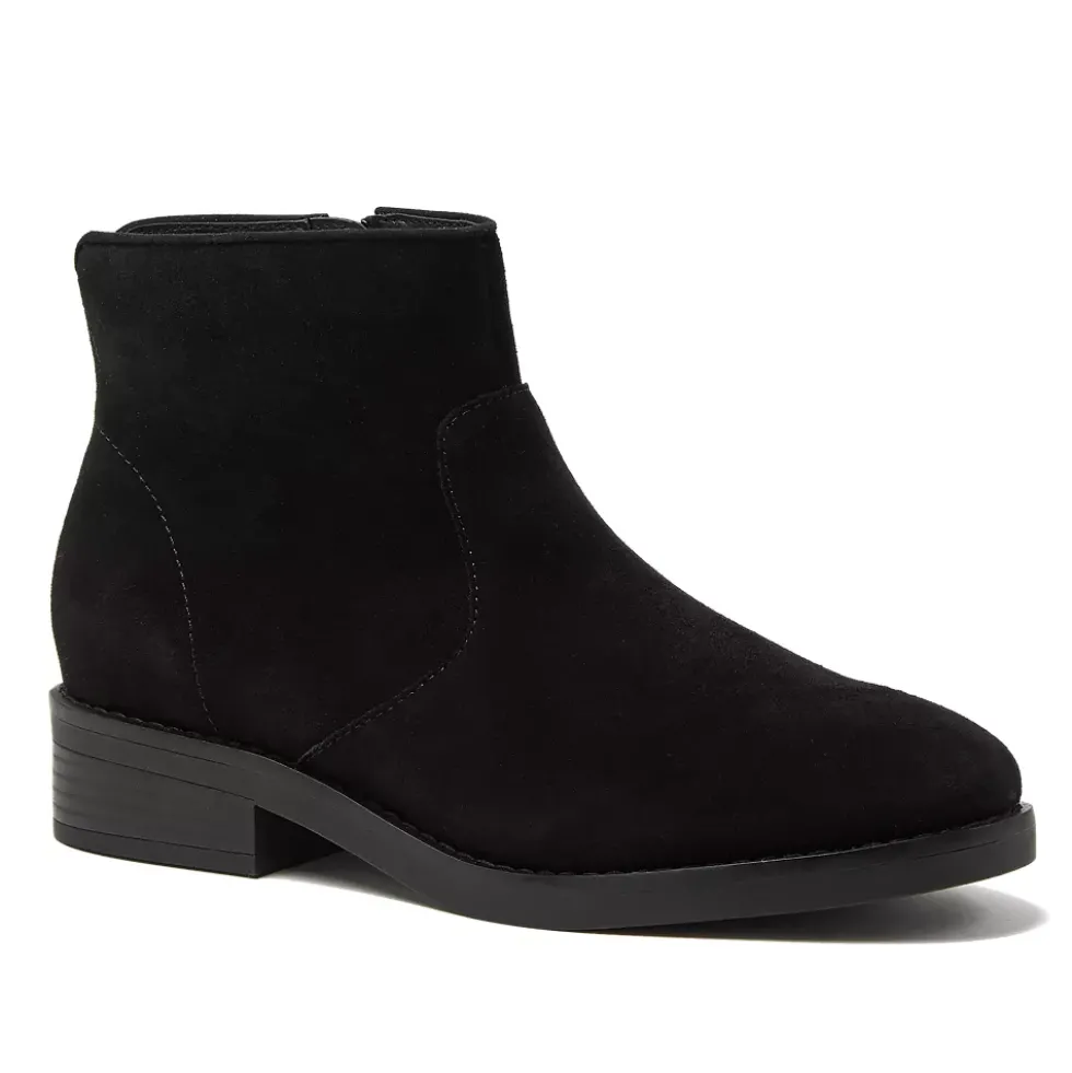 Women's Detailed Suede Zip Ankle Booties