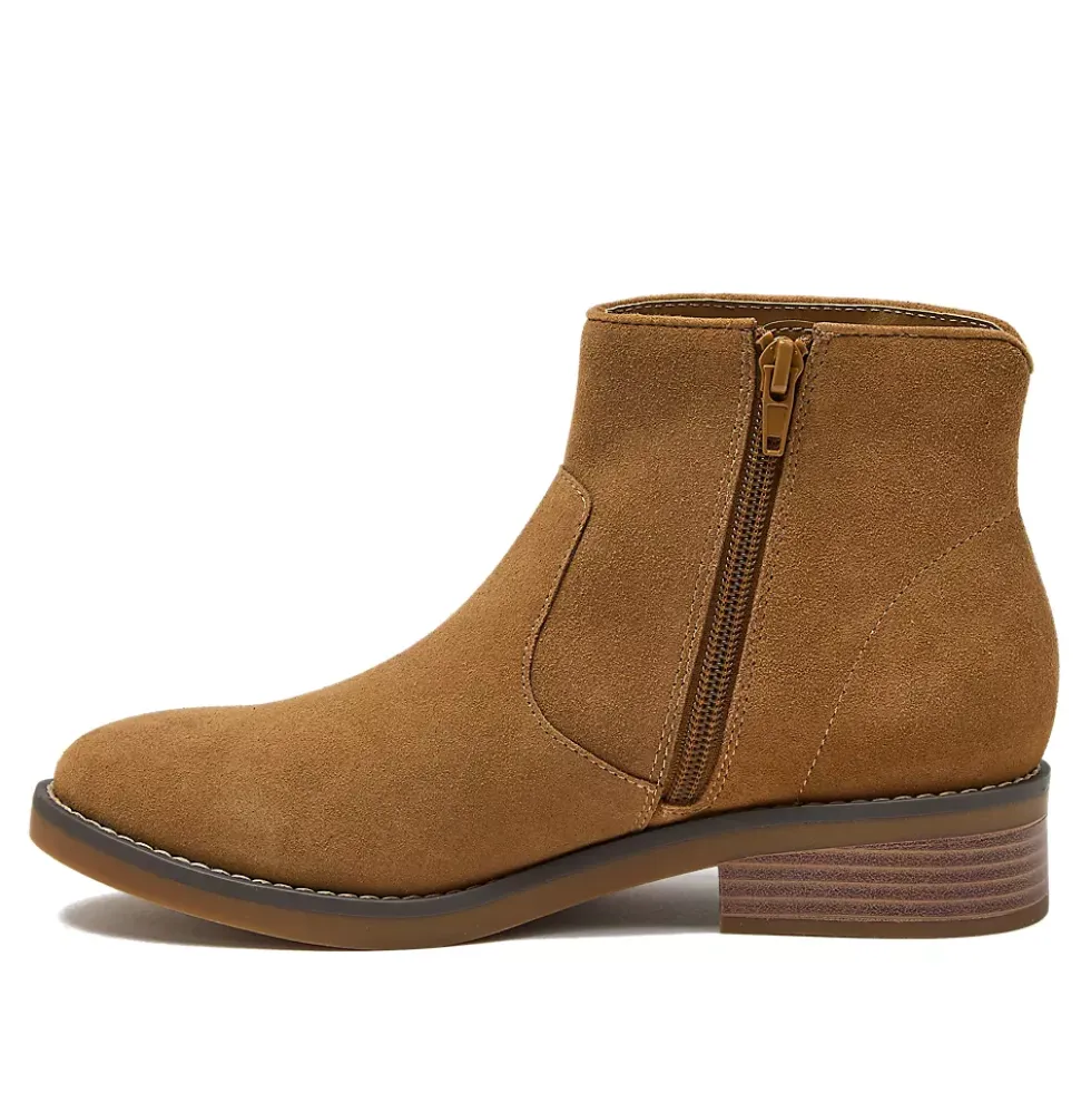 Women's Detailed Suede Zip Ankle Booties